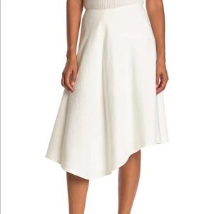 Vince Linen Blend Asymmetrical Hem Midi Skirt NWOT